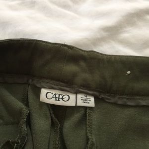 Green Semi Stretch Pants